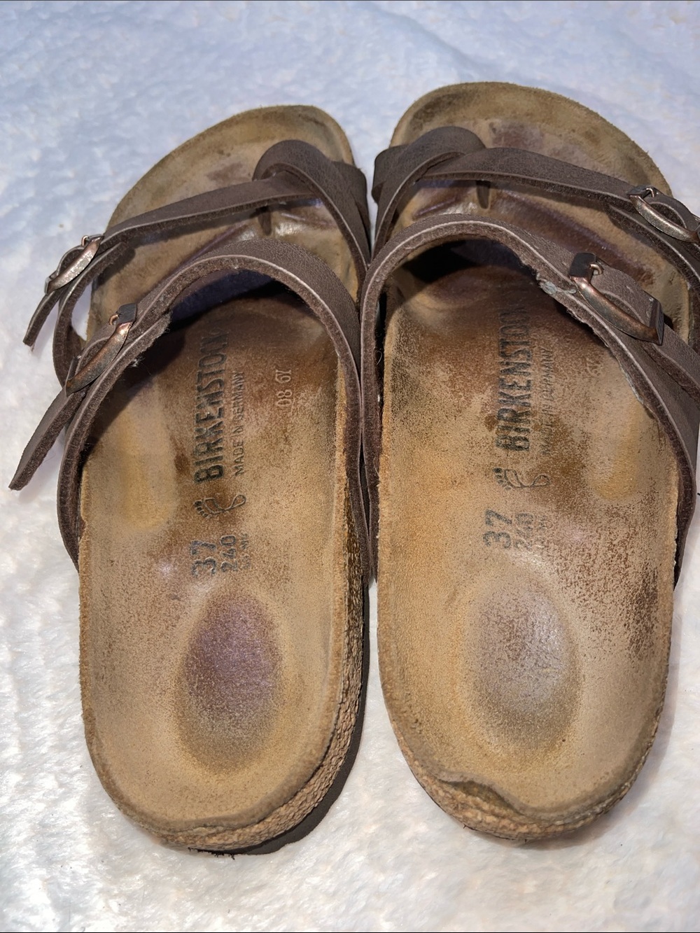 Birkenstock Brown Leather Two-Strap Sandals - Picture 3 of 7